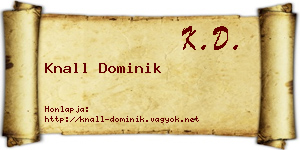 Knall Dominik névjegykártya